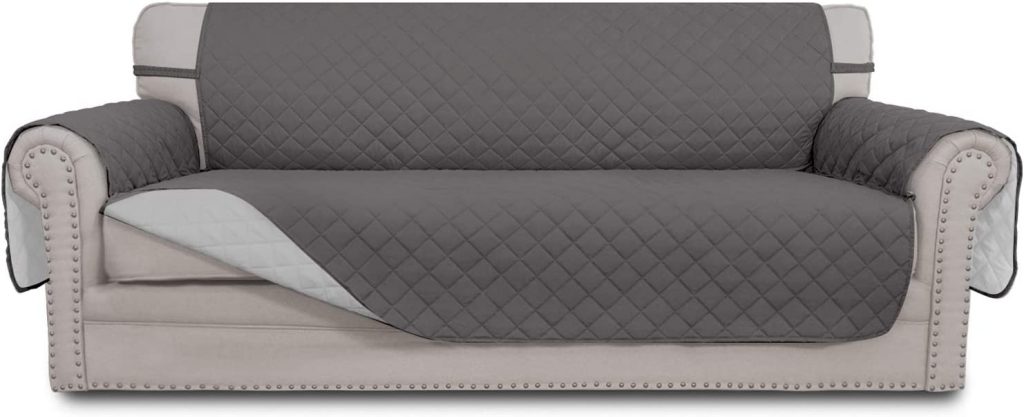 Easy-Going Sofa Slipcover Reversible Sofa Cover Water Resistant Couch Cover with Foam Sticks Elastic Straps Furniture Protector for Pets Kids Children Dog Cat