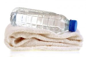 towel and a water bottle